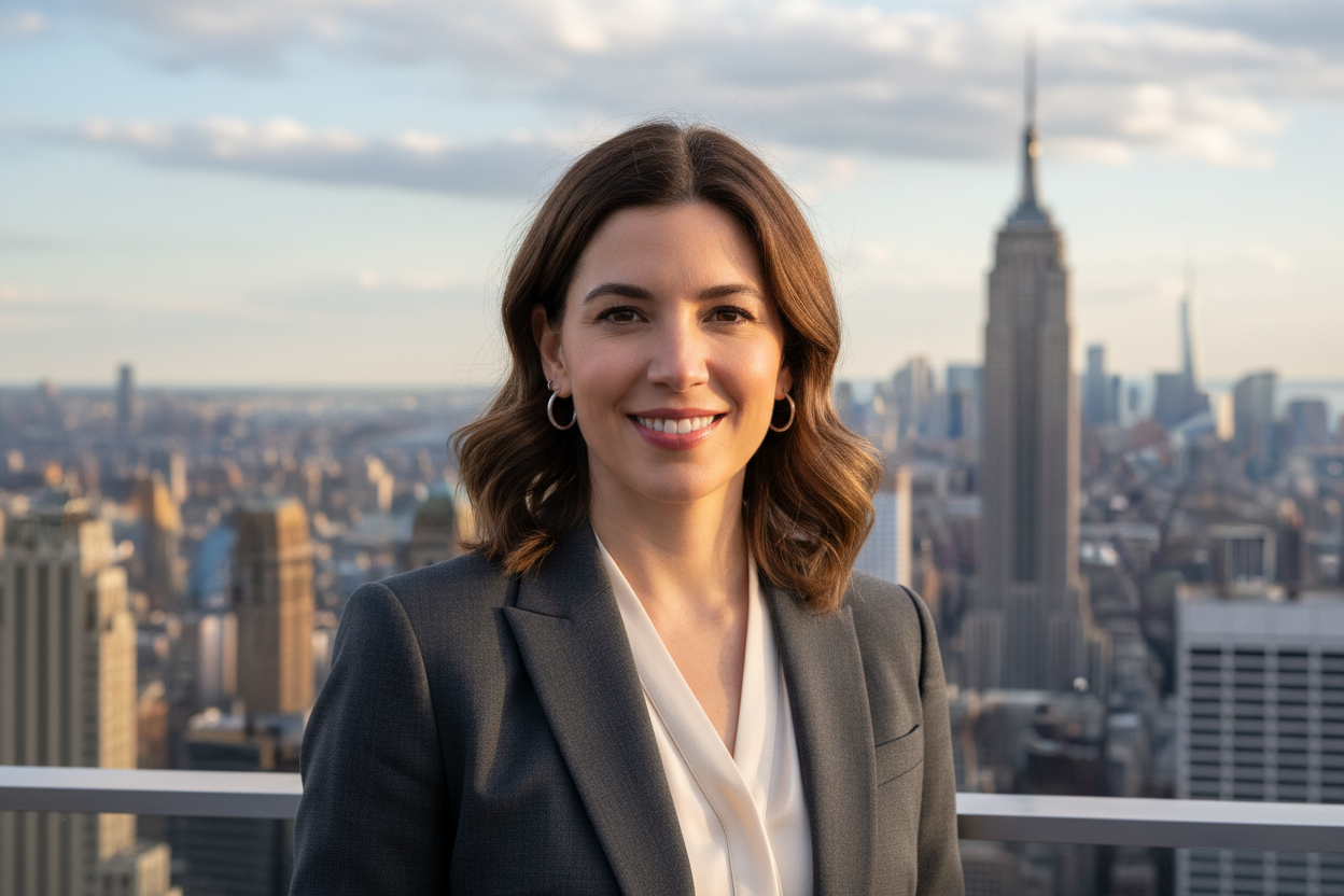 foto de perfiol de muher anmerciana en new york